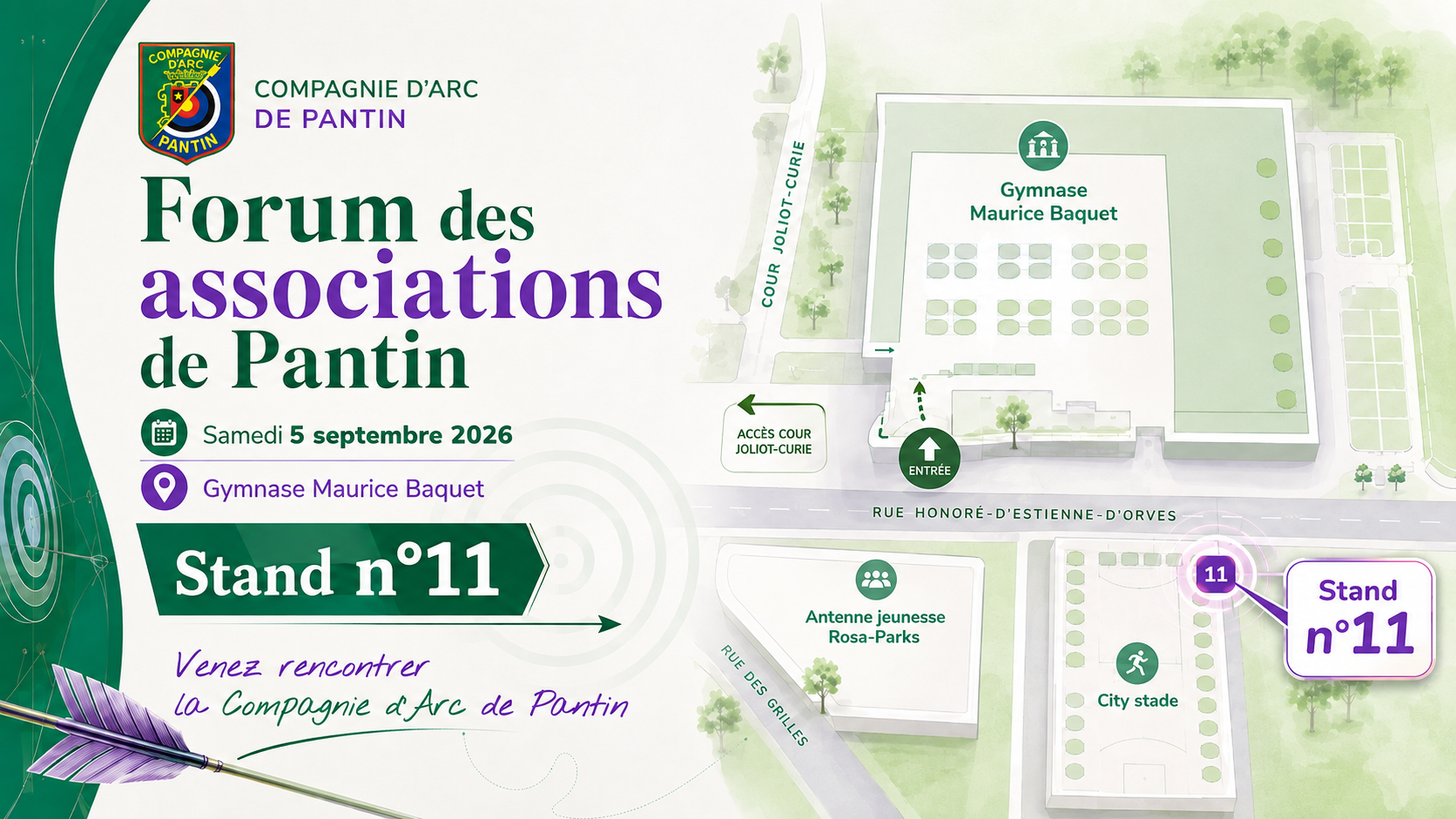 Rentrée 2026-2027 : venez découvrir le tir à l’arc à Pantin ! 🏹